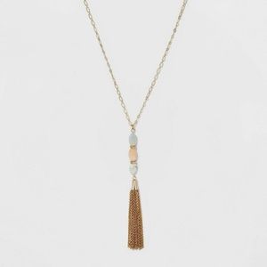 Sugarfix by BaubleBar Gemstone Pendant Necklace with Tassels NWT